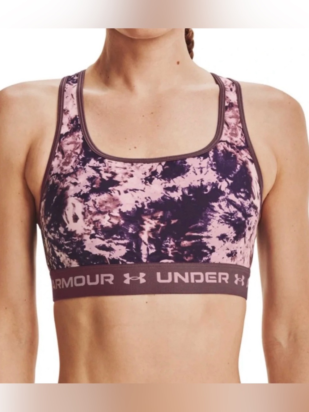 UNDER ARMOUR Crossback 2.0 Medium Support Sports Bra Women’s XS Mauve Pink EUC